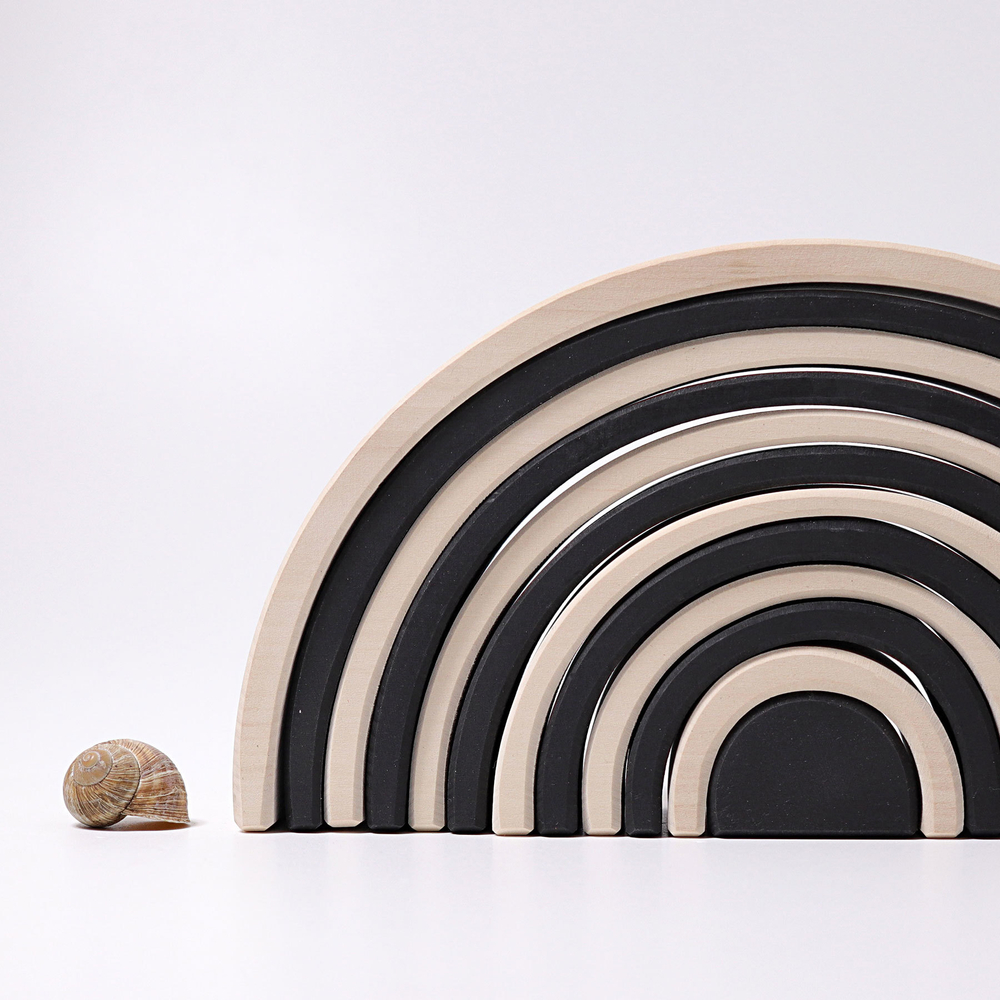 Большая деревянная радуга "Монохром", 12 деталей