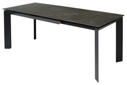 Стол CREMONA 140 KL-116 Черный мрамор матовый, итальянская керамика/ черный каркас, ®DISAUR