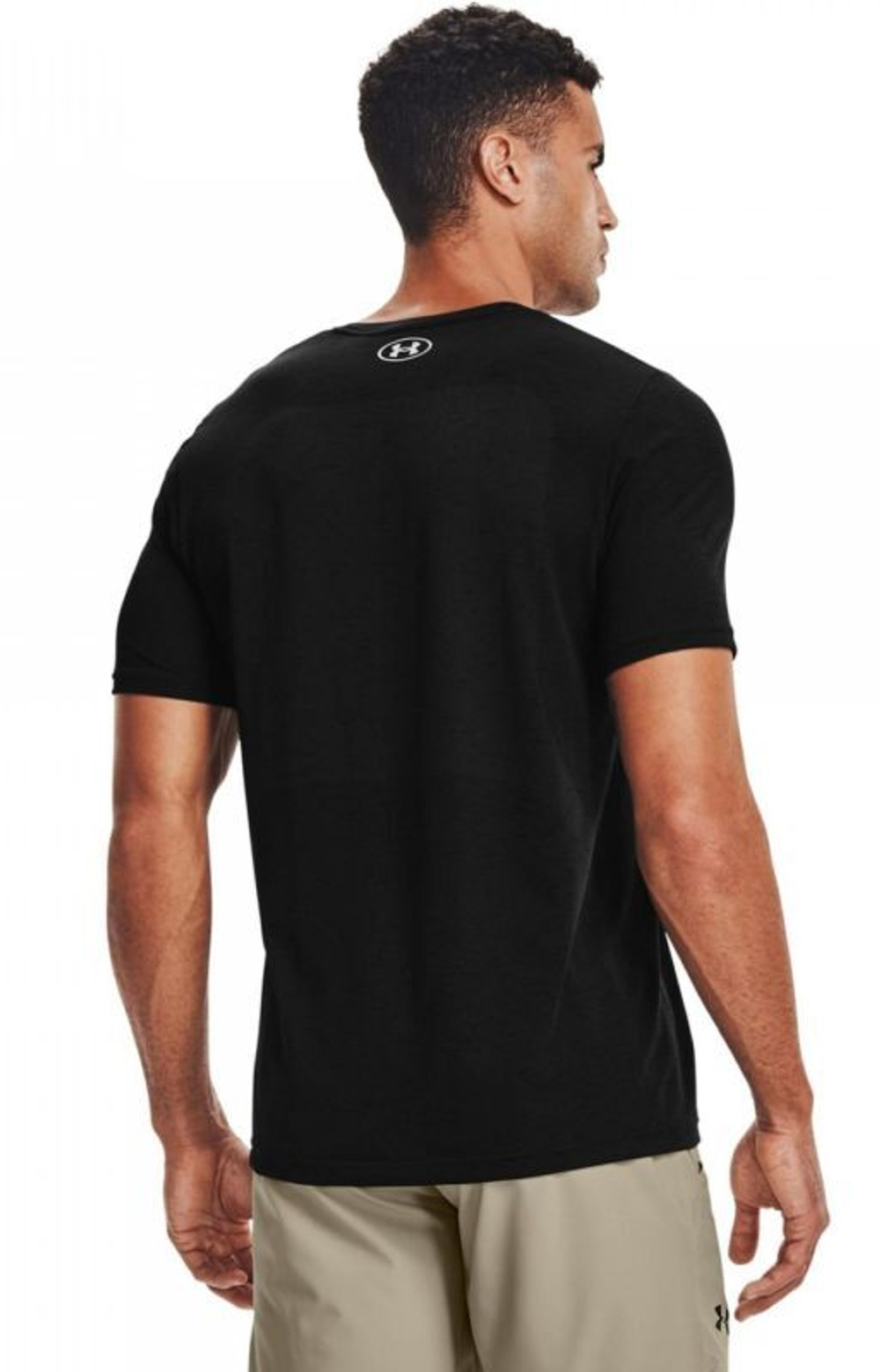 Теннисная футболка Under Armour Men's UA Seamless Short Sleeve - black/mod gray