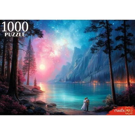 Пазлы 1000 элементов 685*480мм. "Пара у лунного озера"