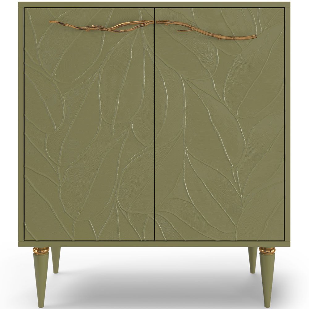 Комод Арт Колор leaves Классик Голд с 2 полками Зеленая олива