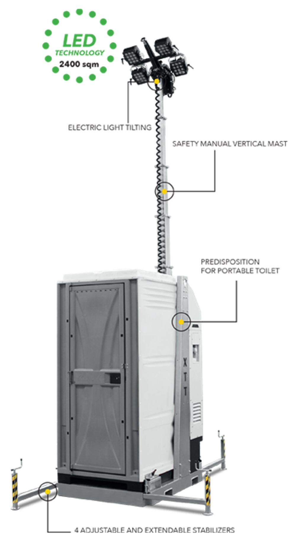 TRIME X-TT гибридная осветительная вышка с биотуалетом