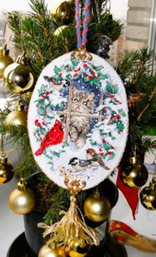 "Котёнок в окне"-08627 вышивка