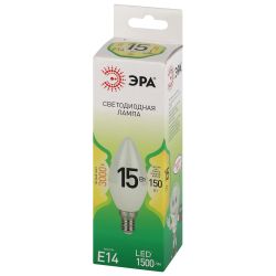 Лампочка светодиодная ЭРА GREEN LINE LED B35-15W-830-E14 GL E14 15 Вт свеча теплый свет | Лампы cветодиодные Свеча (B/C)