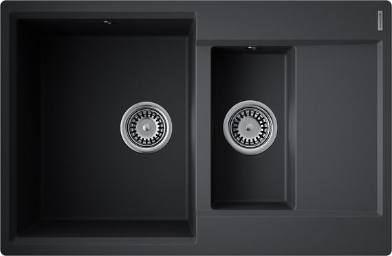 Мойка Daisen 78-2T-BL Tetogranit/черный(арт.4993535)