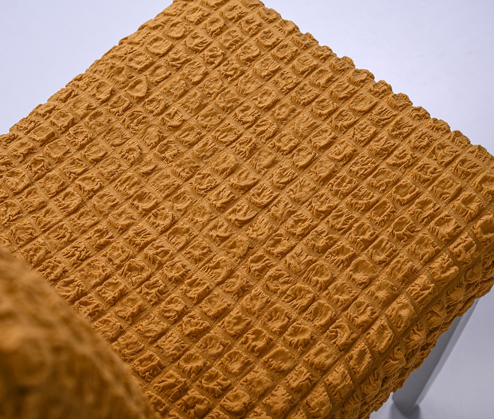 Чехол на стул без оборки со спинкой, цвет Горчичный, Набор 6 шт.