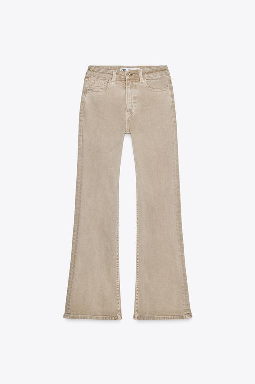 ZARA ДЖИНСЫ Z1975 FLARE С ВЫСОКОЙ ПОСАДКОЙ, ПЕСОЧНЫЙ