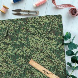 Ткань дюспо зелёный камуфляж в виде кустов