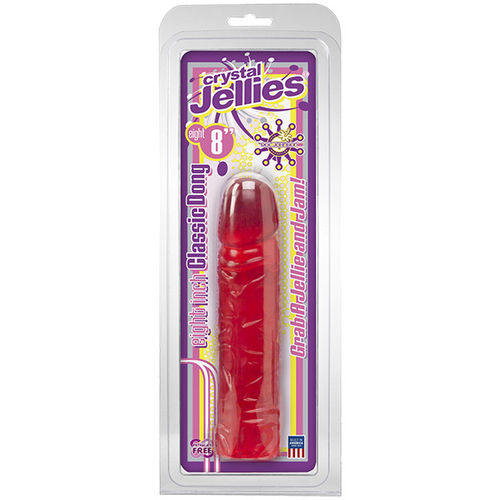 Розовый прозрачный фаллоимитатор 19,7см Doc Johnson Сristal Jellies Classic Dong Pink 0285-01-CD