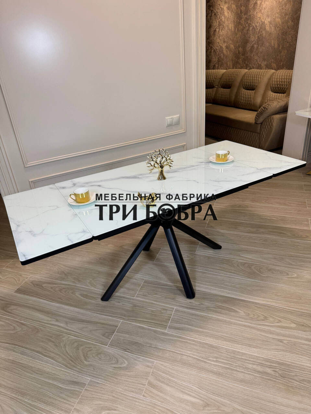 Кухонный раздвижной стол "Элит", итальянский мрамор
