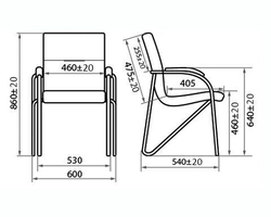 Стул для посетителей Cамба с пюпитром
