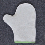 Рукавица для сауны светлая эконом с салатовым кантом