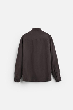 ZARА РУБАШКА ИЗ 100% ШЕЛКА, ШОКОЛАДНЫЙ