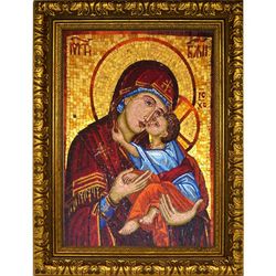 Сладкое лобзание (Будванская) икона Божьей Матери на холсте.