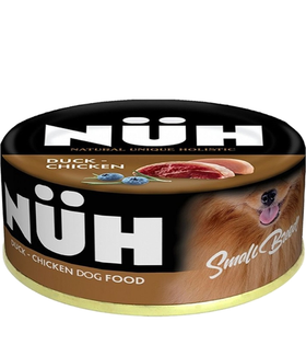 Нюх (NUH) беззерновой влажный для взрослых собак мелких пород утка и цыплёнок 100гр.