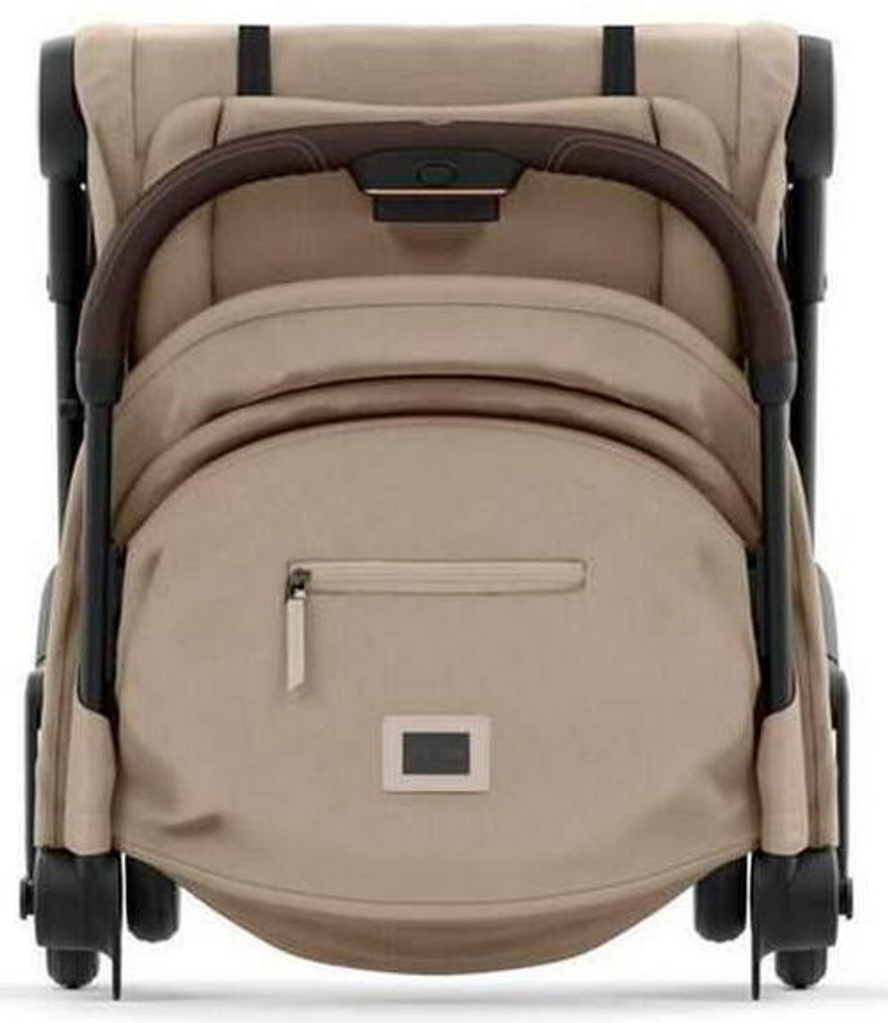 Коляска Cybex Coya Rosegold Frame Cloud G i-Size Lava Grey 2 в 1 Cozy Beige с дождевиком и бампером