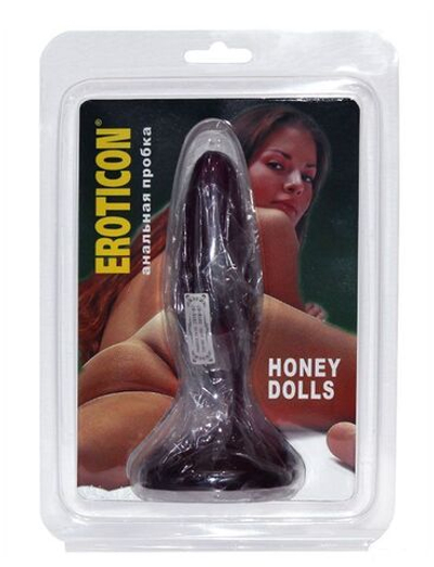 Фиолетовая анальная пробка HONEY DOLLS - 16 см. (Цвет: фиолетовый)