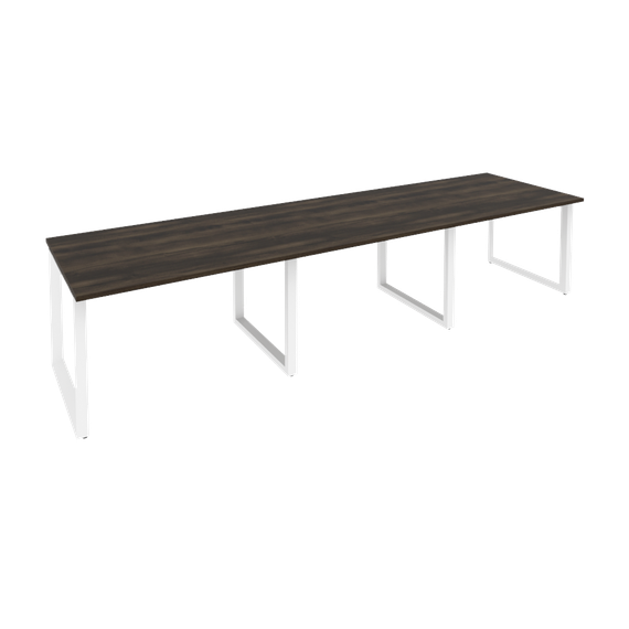 Onix Стол переговорный O.MO-PRG-3.2 Дуб Мали/Металл Белый 3540*980*750