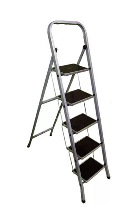Стремянка стальная 5 ступеней широкая антискольз.ступень