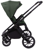 Детская коляска Peppy Monaco 3 в 1 с автокреслом Rise Oliva Green (зеленый), рама черная