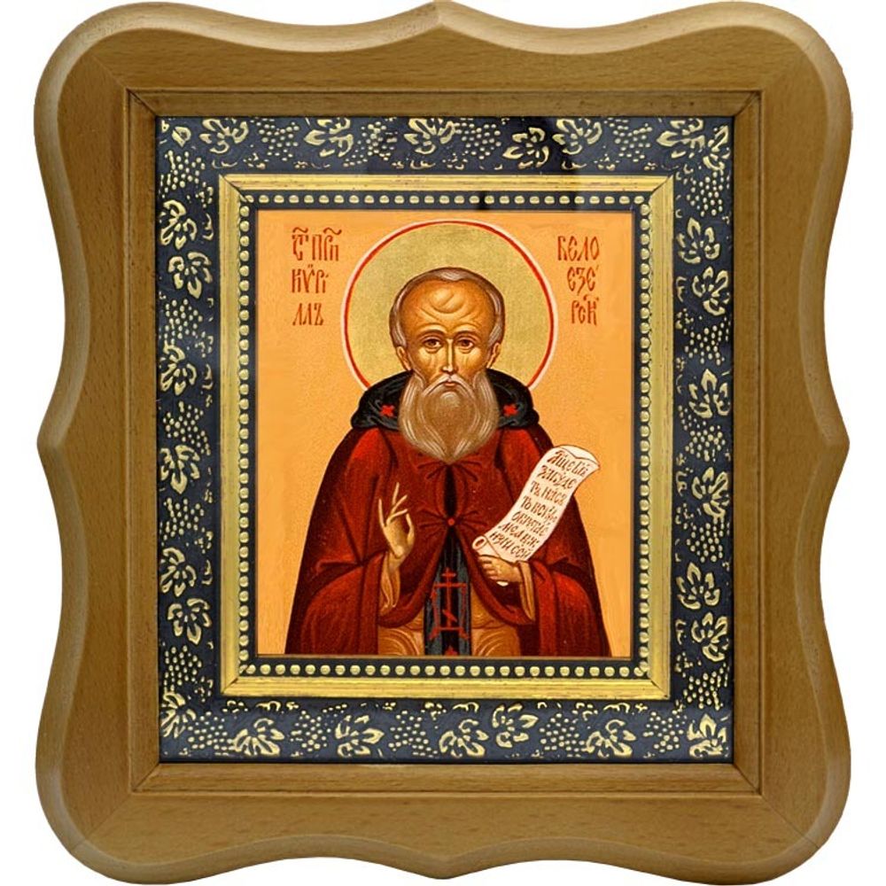 Кирилл Белоезерский преподобный. Икона на холсте.