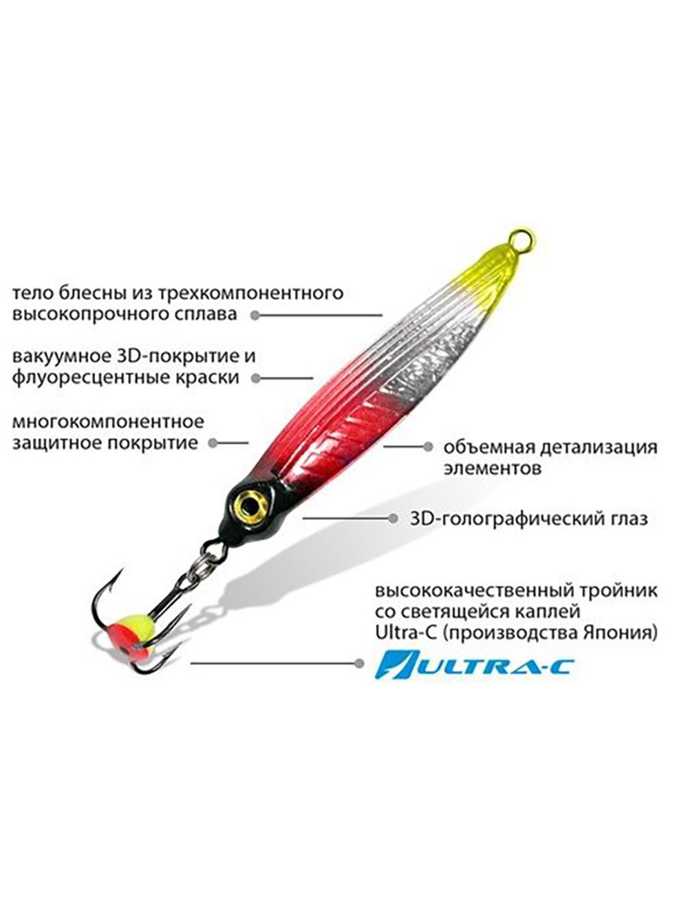 Блесна зимняя НИМФА 6,0g, цвет 01, 1 шт