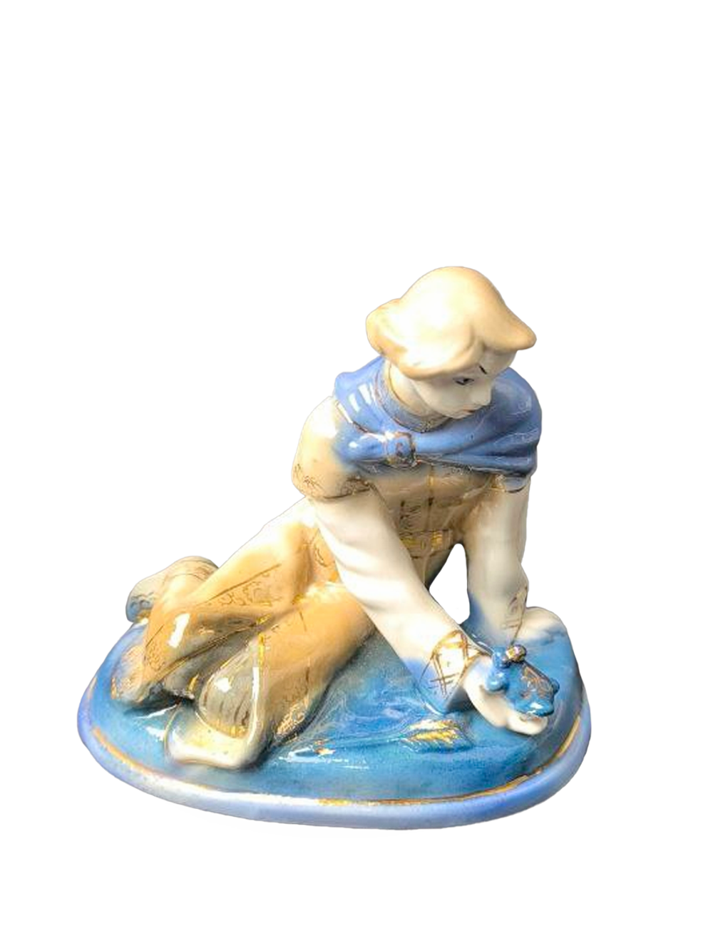 Фарфоровая статуэтка "Иванушка и царевна-лягушка" Гжель