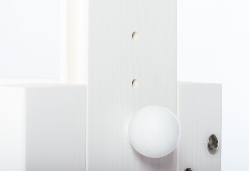 Парта Лена из массив сосны с ящиком, белый воск