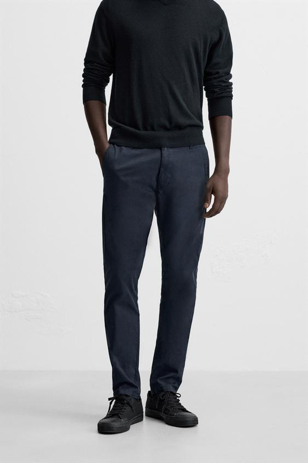 ZARA БРЮКИ ЧИНОС SKINNY FIT, МОРСКОЙ СИНИЙ