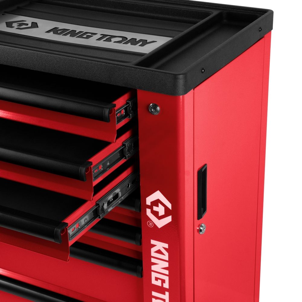 KING TONY (87G38-7B) Тележка инструментальная, 7 выдвижных ящиков, "PROFESSIONAL", красная