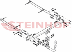 Фаркоп Steinhof M-151 для Mercedes E-Class купе c207 2009-2016, Mercedes E-Class кабриолет a207 2009-2016(паспорт и сертификат в комплекте)(без электрики)