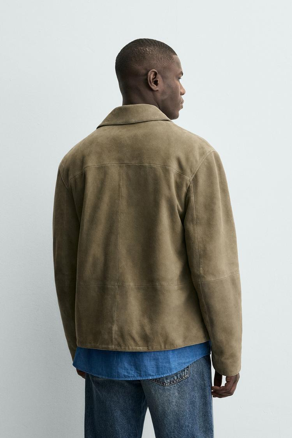 ZARA КОЖАНАЯ КУРТКА С КАРМАНАМИ, ЗЕЛЕНЫЙ