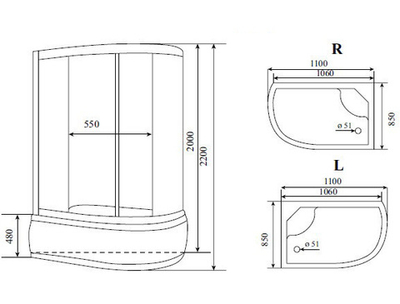 Душевая кабина Timo T-6610 Silver R