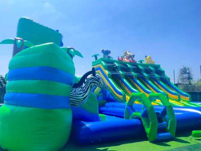 Надувной наземный аквапарк «Тропический рай», 20*15*8 м