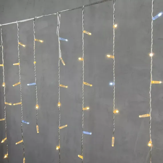 Светодиодная бахрома с колпачком 4,9*0,9 м., 280 теплых белых LED ламп, мерцание, прозрачный провод ПВХ, IP65, Beauty Led (PIL280BLWCAP-10-2WW)