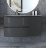 Мебель для ванной чаша слева Cezares VAGUE 104 Antacite 44221+44223