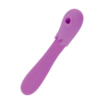 Фиолетовый оригинальный двусторонний вибромассажёр - 20,2 см. (Цвет: фиолетовый)