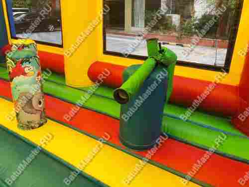 Надувной батут "Страна Сафария" с крышей и пневмопушками