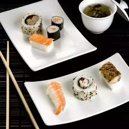 Блюдо для суши «Аура» фарфор ,L=21,B=14см белый