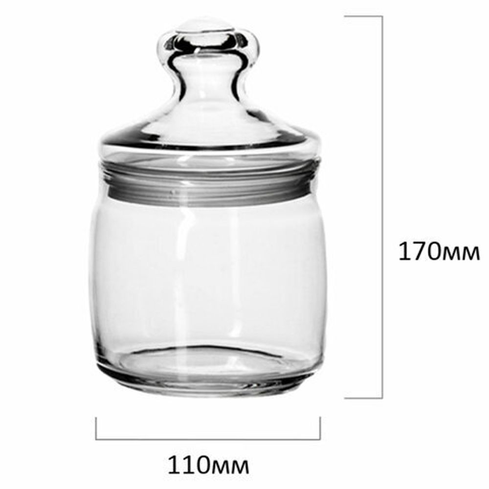 Банка для сыпучих продуктов, с крышкой, КОМПЛЕКТ 3 штуки, 500 мл, стекло, PASABAHCE "ЧЕШНИ", фирменная подарочная упаковка, 97424