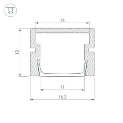 Профиль PDS-SM-2000 ANOD (Arlight, Алюминий) 028363