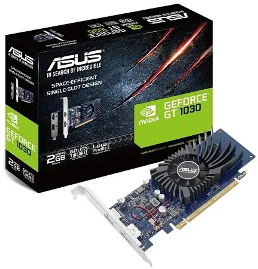 Видеокарта ASUS GeForce GT1030 2GB 64bit GDDR5 6008MHz 1xHDMI 1xDP HDCP GT1030-2G-BRK