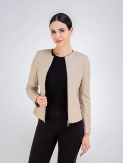 Кожаная куртка демисезонная на молнии