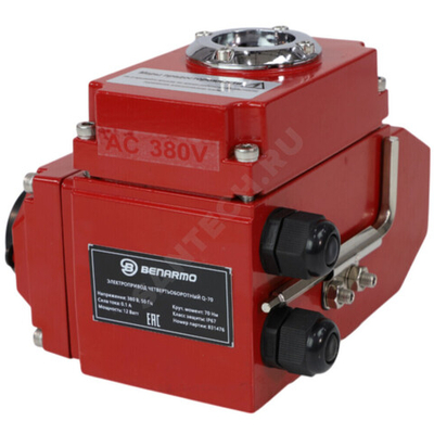 Электропривод четвертьоборотный QB-250 F07/F10/F12 22х22/17х17 квадрат 380В IP67 Benarmo