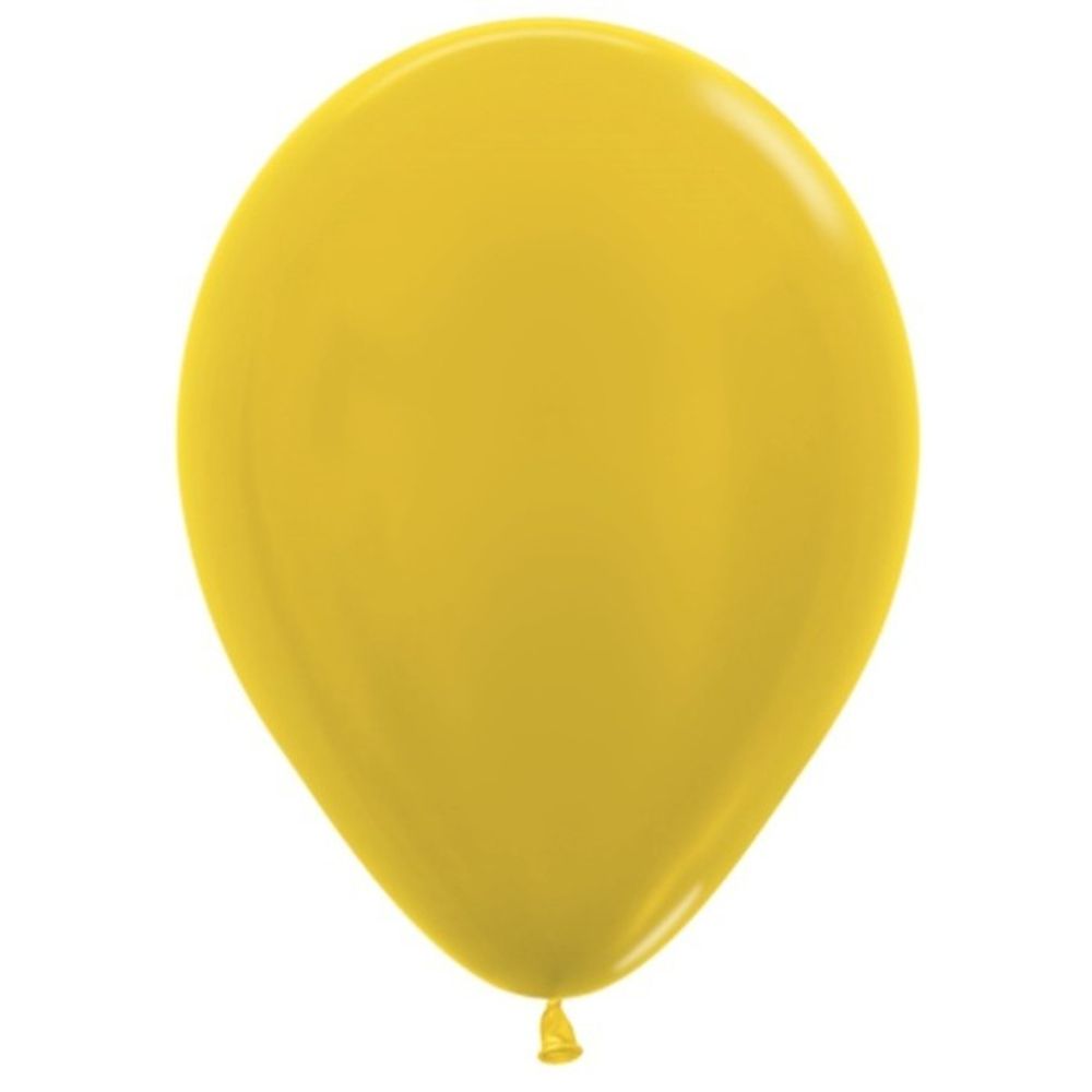 Воздушные шары Sempertex, цвет 520 металлик, жёлтый, 100 шт. размер 12&quot;