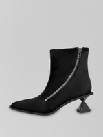 Ботильоны Araz N47-1 замшевые с молнией сбоку и каблуком-рюмочкой