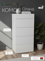 Комод белый Оланд без ручек 5 ящиков для вещей и одежды