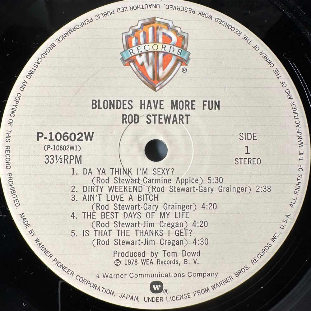 Rod Stewart ‎– Blondes Have More Fun (Япония 1978г.)