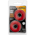 Набор из 2 красных эрекционных колец DONUT RINGS OVERSIZED (Цвет: красный)