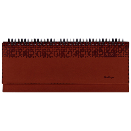 Планинг датированный 2022г.,  64л.,  330*130мм,  кожзам,  Berlingo "Vivella Prestige",  коричневый DP2_80